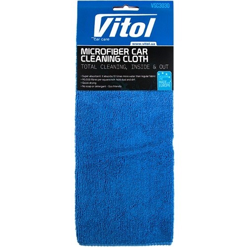 45533 VITOL Серветка мікрофібра VSC3030 30х30см синя