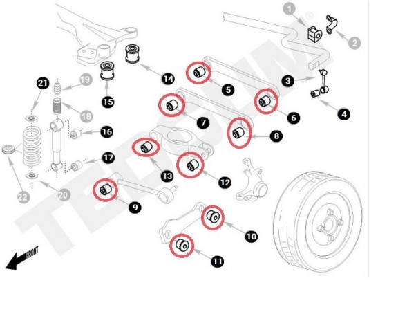 Maxgear CW202 САЙЛЕНТБЛОК ЗАДНЬОГО РЫЧАГА MERCEDES W202 КОМПЛЕКТ 18 ШТ!