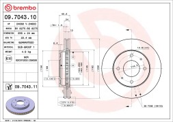 09 7043 10 BREMBO Диск гальмівний