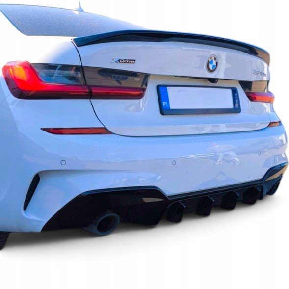 Китай Dyfuzor Dokładka Zderzaka BMW G20 G21 układ O--O Rock Style Дифузор BMW G20 G21 Накладка заднього бампера Чорний Блиск M Пакет МП Задній