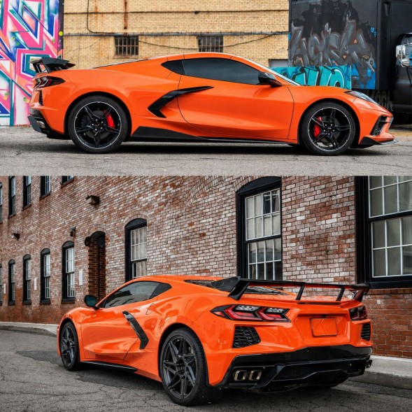 JGD ATTACK JGD-CORVC8-RSCFM Високий спойлер PREMIUM Carbon Flash Metallic для CORVETTE 2020-2026 C8 STINGRAY