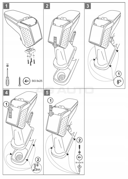 Rati Zdobyć Підлокітник ARM2 Renault Captur, 2013-2017,Бкс