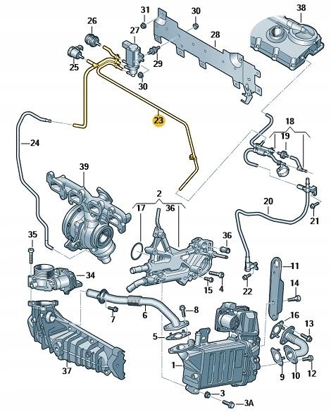Volkswagen OE VW T6 ШЛАНГИ ВАКУУМУ КОМПЛЕКТ OE 7E0129458AG
