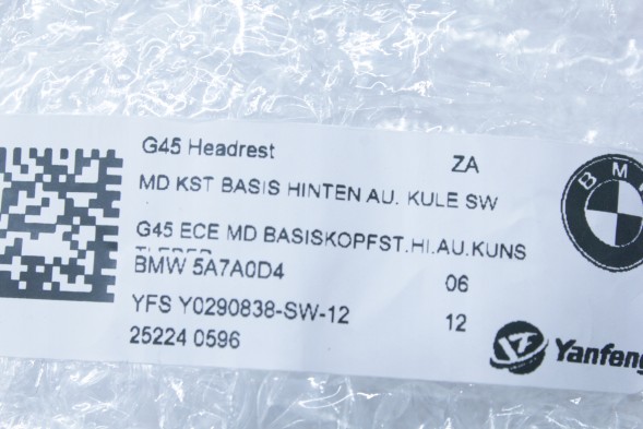 BMW OE 5A7A0D4 52205A7A0D4 ПІДГОЛІВНИК ЛІВИЙ ПРАВИЙ ЗОВНІШНІЙ ДИВАН ЗАДНЯ ЧАСТИНА VEGANZA KSSW BMW G45 X3 5A7A0D4