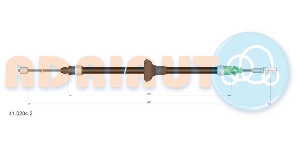 41 0204 2 ADRIAUTO Тросик стояночного тормоза Adriauto