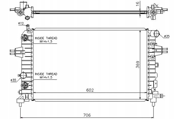 Nissens PRO/63027A NIS Охолоджувач двигуна opel astra h astra h classic ast + асистент зіткнення #34