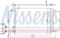 Nissens 940319 Конденсатор радіатора кондиціонування повітря з осушувачем