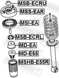 MSHB E55R FEBEST Пильовик амортизатора