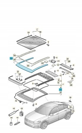 Volkswagen OE НОВИЙ ЧОХОЛ РАМА ШИФЕРДАХУ 3G5877059 VW PASSAT B8 СЕДАН OE ASO РЕЙХІВ