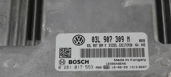 Volkswagen OE 03L907309M 03L 907 309 M Комп'ютер, контролер VwAG 2.0 Tdi Cr 03L907309M