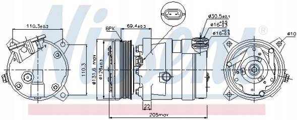Nissens 89058 Компресор кондиціонера 89058 nissens ldv