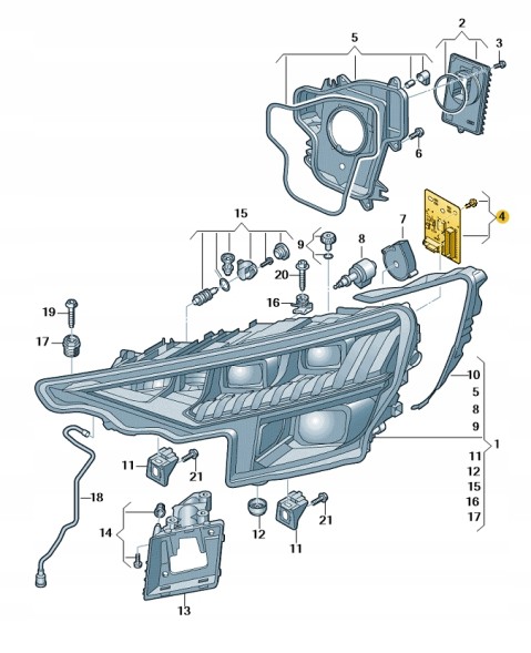 Audi OE ОРИГІНАЛЬНІ AUDI OE ПЛАТА З ДРУКОВАНИМИ СХЕМАМИ 4M8941475A
