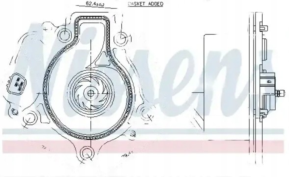 Nissens 831074 Насос для води електричний 831074 nissens lexus toyota