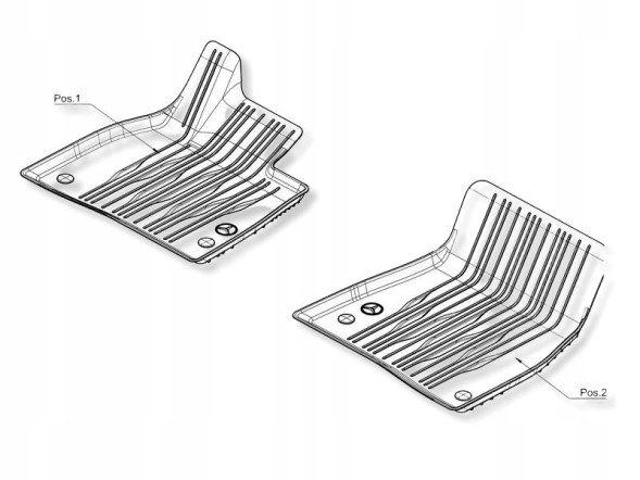 Mercedes-Benz OE A2966808006, A2966808106, A29668079069051 Килимки автомобільні Передні Mercedes-Benz EQE x294 A2966807906 9051 Оригінал