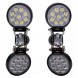 Mizar 66322 4x Робоча LED- фара 12V 24V 36 світлодіодів 3600 лм кругла + кріплення на трубу Комплект