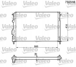 Valeo 732316 Охолоджувач води 732316 valeo renault megane і