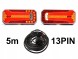WAŚ ARIS 03_V1 Набір задніх світлодіодних ліхтарів W150 з кабелем 5 м 13PIN 12V-24V
