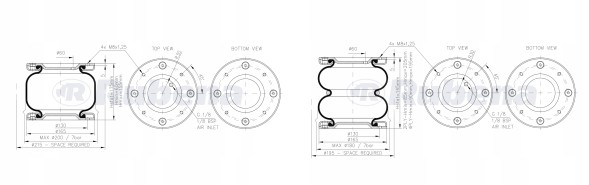 MTT System 0012_2M ПОДУШКИ ПНЕВМАТИЧНІ підвіски VW Volkswagen Crafter 2017-2025 2М