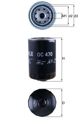 OC470 MAHLE ORIGINAL Фільтр мастил