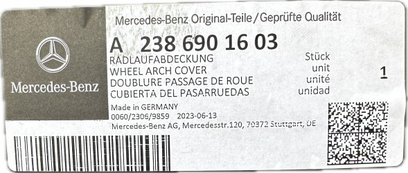 Mercedes-Benz OE NADKOLE PRZOD PRAWE MERCEDES E W238 W213 ORY NOWE 2386901603 PRZEDNIA CZESC НАДКОЛЕСО ПЕРЕДНЄ ПРАВЕ MERCEDES E W238 W213 ORY 2386901603 ПЕРЕДНЯ ЧЕШКА