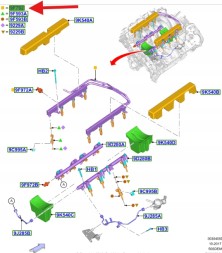 Ford OE JR3E-9F792-AC JR3Z9F792A ІНЖЕКТОРНА ПЛАНКА 5.0 V8 FORD MUSTANG 2017- OE 2119666 _ JR3E-9F792-AC