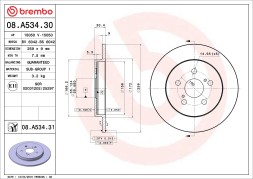 08 A534 31 BREMBO Диск гальмівний