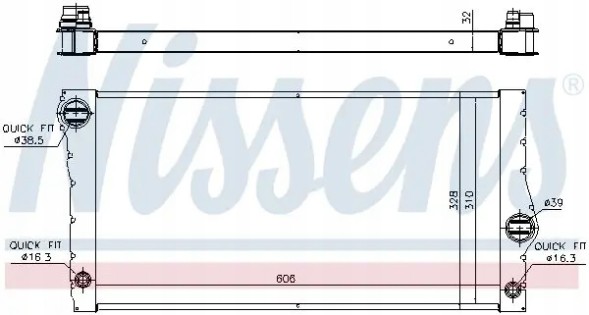 Nissens 60828 Охолоджувач води 60828 nissens bmw 5 f07 f10 f11