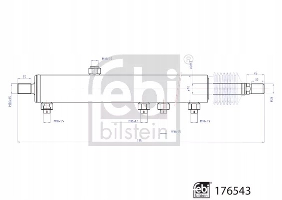 Febi bilstein 176543 Febi bilstein 176543 робочий циліндр, гідропідсилювач керма