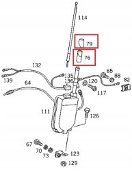Mercedes-Benz OE A12482707987C45+A12482708987C45 Mercedes w124 прокладка радіоантени комплект гірка і нижня оригінал