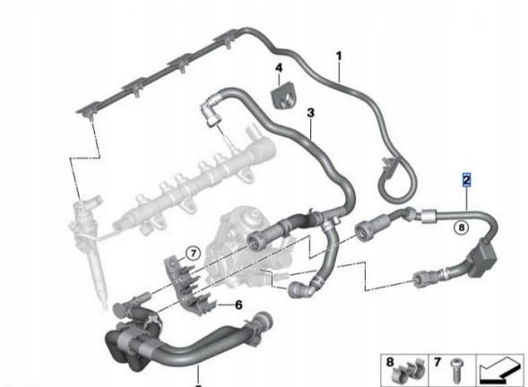 BMW OE 13538579955 Bmw шнур з датчиком тиску палива g30 g31 518d 520d b47b