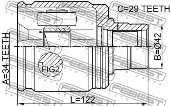Febest 0311-ACC22RH Шарнір приводний, комплект febest 0311-acc22rh