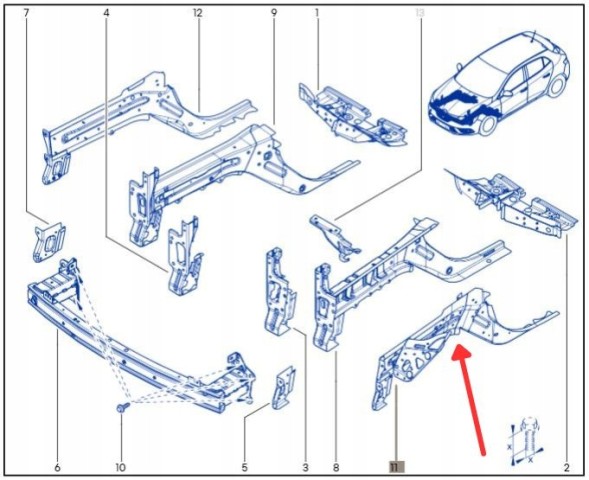 Renault OE 751339821R Обшивка / фартух лонжерона лівого RENAULT MEGANE IV, ESPACE V, SCENIC IV