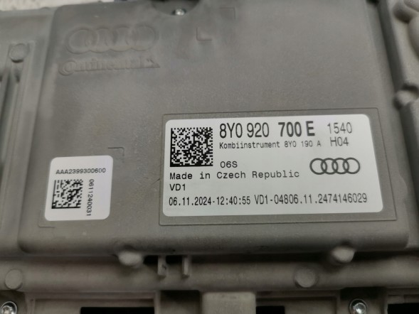 Audi OE 8Y0920700E, DWP536630OE Дисплей віртуальної панелі приладів Virtual Cockpit для Audi A3 8Y 8Y0920700E Новий Оригінал