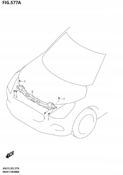 Suzuki OE 58230-69T00 SUZUKI SWIFT MK9 2024 - ВЕРХНІЙ БРУС ЗАМКА
