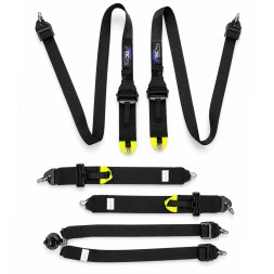 FMIC FP-HARNESS-31-001 Спортивні ремені під HANS, омологація FIA, 6 точок кріплення, 3" дюйми, чорні, FMIC Pro