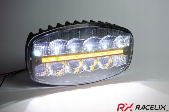 RX RACELIX RX7000823 2x ФАРА 9 ДЮЙМІВ 12 LED РОБОЧИЙ ГАЛОГЕН ОВАЛЬНИЙ білий помаранчевий 12В 24В