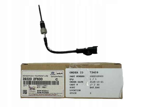 Китай 392202F600 887. OE 39220-2F600 датчик, температура вихлопних газів Hyundai Santa FE Tucson KIA