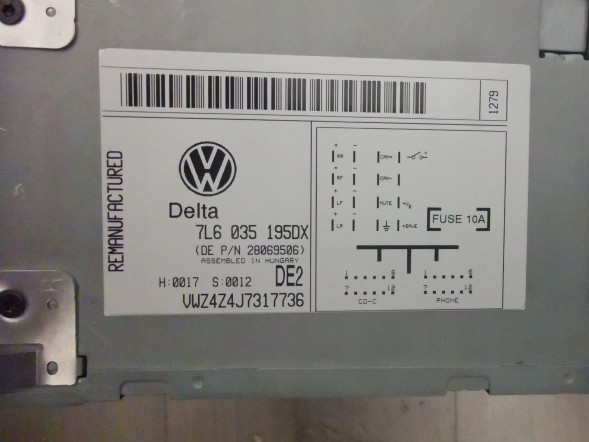 Volkswagen OE 7L6057195DX, 7L60035195DX Радіо Volkswagen Touareg 7L6057195DX 7L60035195DX