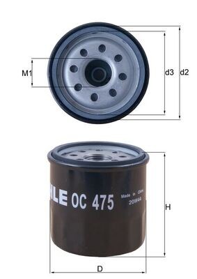 OC475 MAHLE ORIGINAL Фільтр мастил