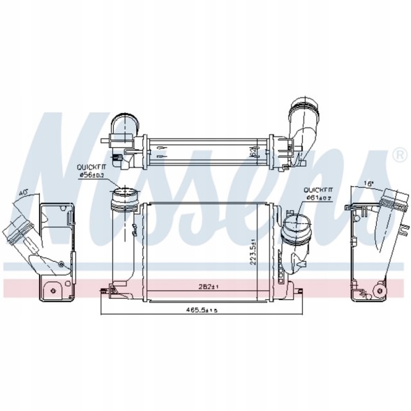Nissens 96207 Охолоджувач повітря x-trail 14-