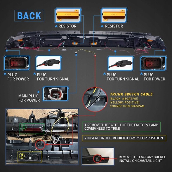 VLAND 312391-1 mhm Комплект задніх ліхтарів Vland Full Led Neon Tuning LIFTlook Dodge Challenger 2008-