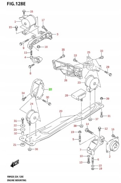 Suzuki OE 11761-80J00 SUZUKI SX4 - КРІПЛЕННЯ ДВИГУНА 2.0 США