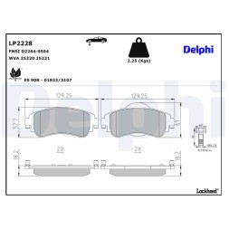 LP2228 DELPHI Комплект гальмівних колодок з 4 шт дисків