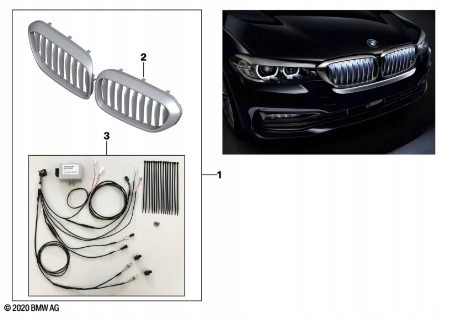BMW OE Решітка радіатора Iconic Glow Luxury BMW G30 G31 Illuminated OE 63172466430