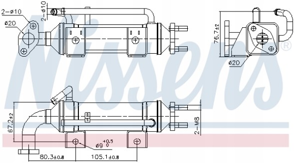 Nissens 989435 Радіатор рециркуляції вихлопних газів nissens 989435