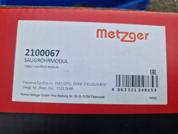 Metzger Впускний всмоктувальний колектор METZGER 2100067