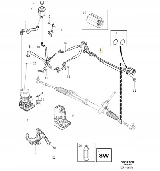 CHINA 32400230 Volvo s60 v60 s80 v70 ваз шнур укл тисн гідропідсилювач oe 31387521 32400230