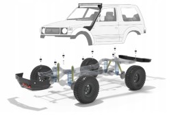 Китай Mitsubishi Pajero I 3D Body Lift Karoserii + 25mm Mitsubishi Pajero 1 3 дверна / Body Lift 25мм / Lift 1 дюйм / гвинти 10.9