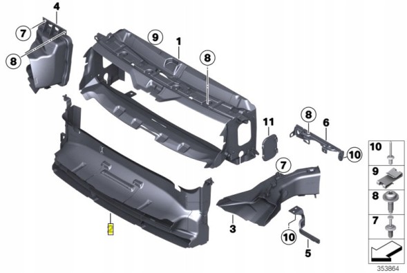 BMW OE 51747401233 Bmw повітряне кермо повітряний канал d f30 f31 lift