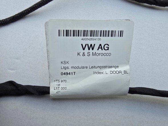 Volkswagen OE VW ID BUZZ Електрична проводка задніх лівих зсувних дверей 1T5970136